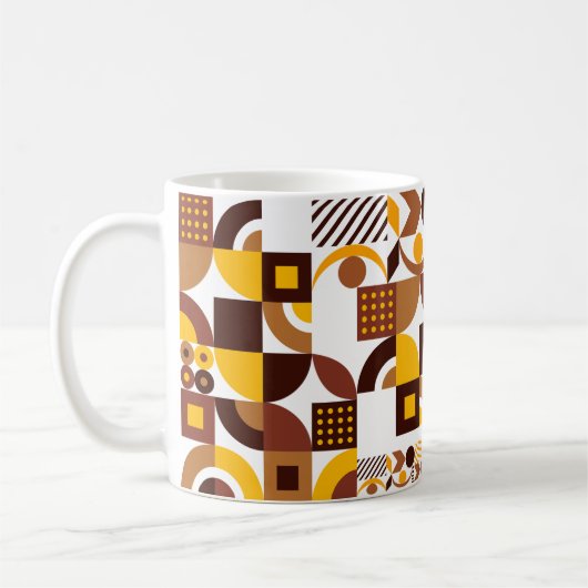 Retro Boho stijl Modern kleurrijk geometrisch patr Koffiemok (Links)