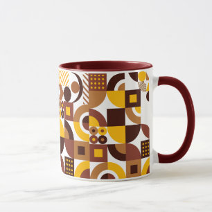 Retro Boho stijl Modern kleurrijk geometrisch patr Mok