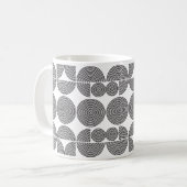 Retro Boho stijl Modern zwart geometrisch patroon Koffiemok (Voorkant links)