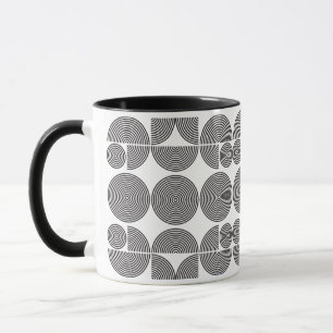 Retro Boho stijl Modern zwart geometrisch patroon Mok