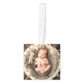 Retro Boho Stippen Neutraal Monogram Decoratie (Voorkant)