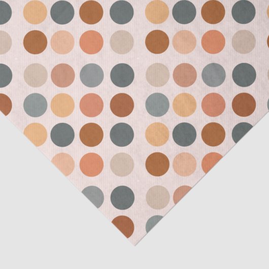 Retro Boho Stippen Neutraal Tissuepapier (Detail)