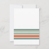 Retro Boho Striped Minimalist Notitiekaartje (Achterkant)