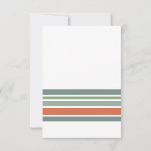 Retro Boho Striped Minimalist Notitiekaartje (Achterkant)