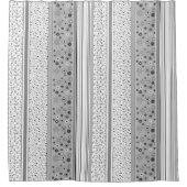 Retro BOHO Stripes Grijs Douchegordijn (Voorkant)