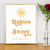 Retro Boho Sun Baby's zijn Sweet Treat Favor Sign Poster