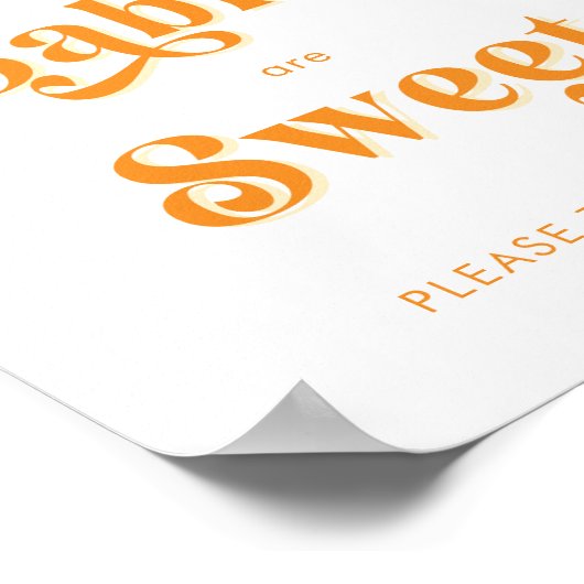 Retro Boho Sun Baby's zijn Sweet Treat Favor Sign Poster (Hoek)