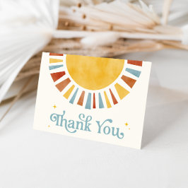 Retro Boho Sun Burst bedankkaart