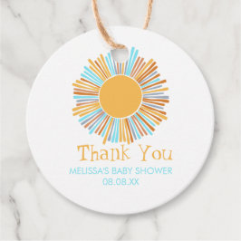 Retro Boho Sun Hier komt de zon Dank u Bedankjes Labels