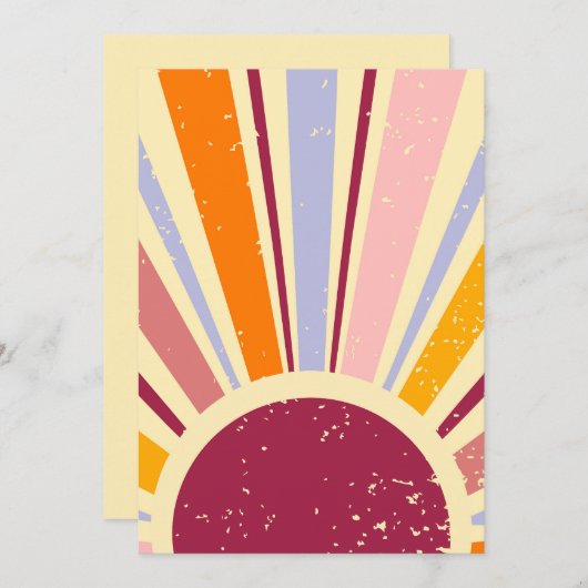 Retro boho sun kaart (Voorkant / Achterkant)