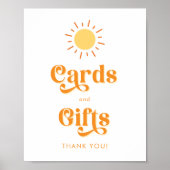 Retro Boho Sun Kaarten en geschenken Baby shower t Poster (Voorkant)