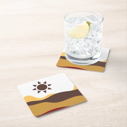 Retro Boho Sun Kartonnen Onderzetters (Insitu)