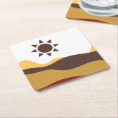 Retro Boho Sun Kartonnen Onderzetters (Schuin)