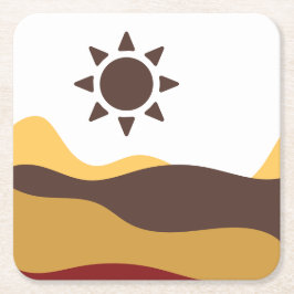 Retro Boho Sun Kartonnen Onderzetters