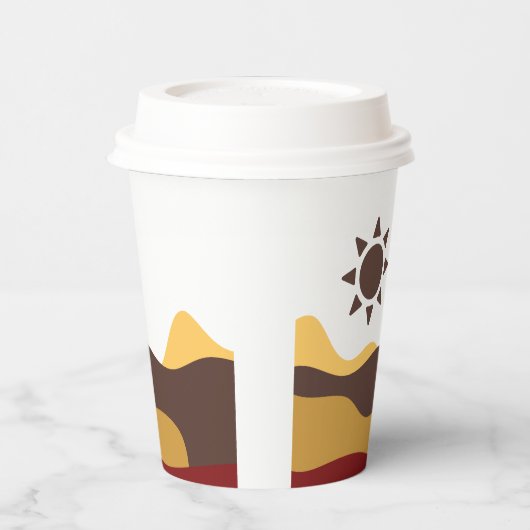 Retro Boho Sun Papieren Bekers (Links)