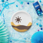 Retro Boho Sun Papieren Bordje (Feest)