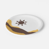 Retro Boho Sun Papieren Bordje (Gekanteld)