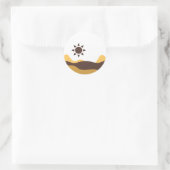 Retro Boho Sun Ronde Sticker (Tas)