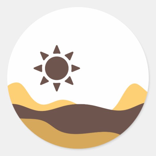 Retro Boho Sun Ronde Sticker (Voorkant)