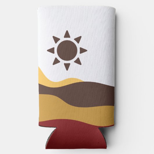 Retro Boho Sun Seltzer Blikjeskoeler (Achterkant)