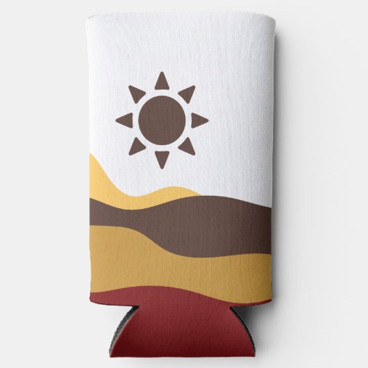 Retro Boho Sun Seltzer Blikjeskoeler (Voorkant)