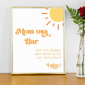 Retro Boho Sun Sunshine Mom-Osa Bar Baby shower Poster