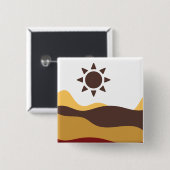 Retro Boho Sun Vierkante Button 5,1 Cm (Voorkant /achterkant)