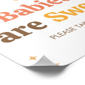 Retro Boho Sunshine Baby shower Baby's zijn zoet Poster (Hoek)