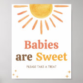 Retro Boho Sunshine Baby shower Baby's zijn zoet Poster (Voorkant)
