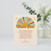 Retro Boho Sunshine Baby shower Bedankkaart (Staand voorkant)