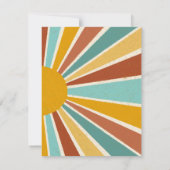Retro Boho Sunshine Baby shower Bedankkaart (Achterkant)