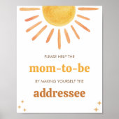 Retro Boho Sunshine Baby shower Envelopstation Poster (Voorkant)