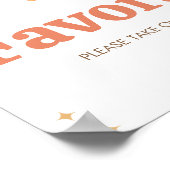 Retro Boho Sunshine Baby shower Favorieten Poster (Hoek)