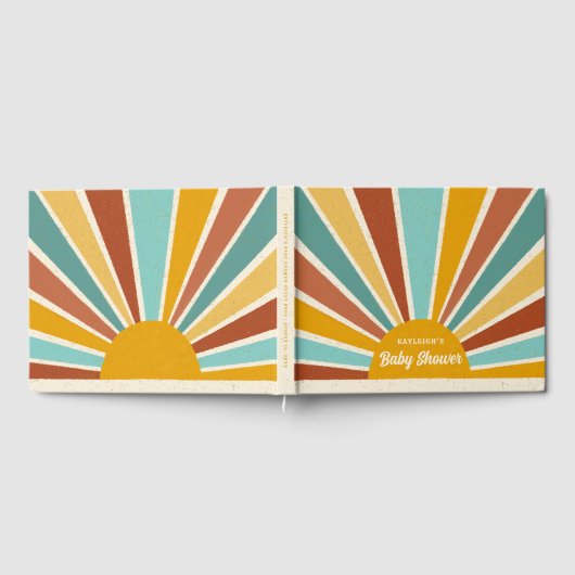 Retro Boho Sunshine Baby shower Gastenboek (Volledig)