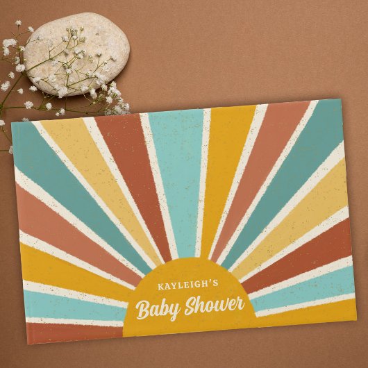 Retro Boho Sunshine Baby shower Gastenboek