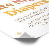 Retro Boho Sunshine Baby shower Late Night Luiers Poster (Hoek)