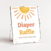 Retro Boho Sunshine Baby shower Luier Raffle Poster