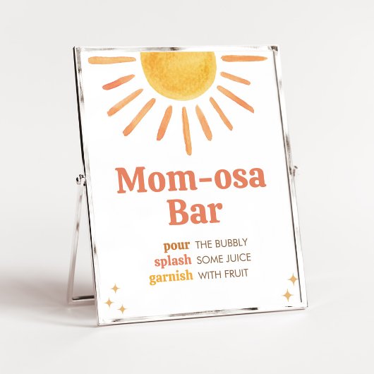 Retro Boho Sunshine Baby shower Moeder Osa Bar Poster