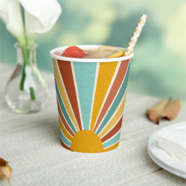 Retro Boho Sunshine Baby shower Papieren Bekers