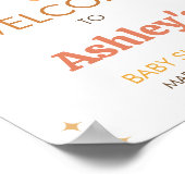 Retro Boho Sunshine Baby shower Welkom Poster (Hoek)