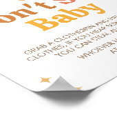 Retro Boho Sunshine Baby shower Zeg niet Baby Poster (Hoek)