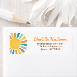 Retro Boho Sunshine Hier komt het Son Baby shower Etiket