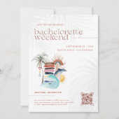 Retro Boho Surf Zomer | Bachelorette Weekend Kaart (Voorkant)