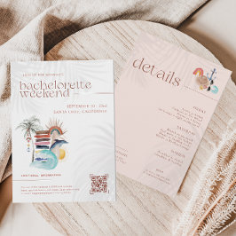 Retro Boho Surf Zomer | Bachelorette Weekend Kaart