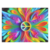 Retro Boho Tafelkleed Vredesbord  Hippie (Voorkant (Horizontaal))