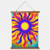 Retro Boho Tapestry Sunburst Hippie Hangend Wandkleed (Voorkant)