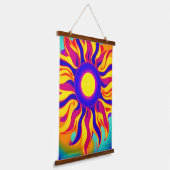 Retro Boho Tapestry Sunburst Hippie Hangend Wandkleed (Gebogen)