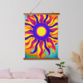Retro Boho Tapestry Sunburst Hippie Hangend Wandkleed (Slaapkamer)