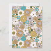 Retro Boho Teal Bruine Bloem Cute Baby Shower Bedankkaart (Achterkant)