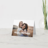 Retro Boho Tekst en Foto | Gefeliciteerd Kaart (Voorkant)